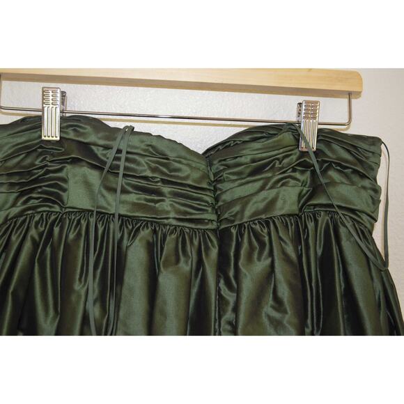Marc Bouwer Green Taffeta Strapless Gown Size 6 - Picture 6 of 7